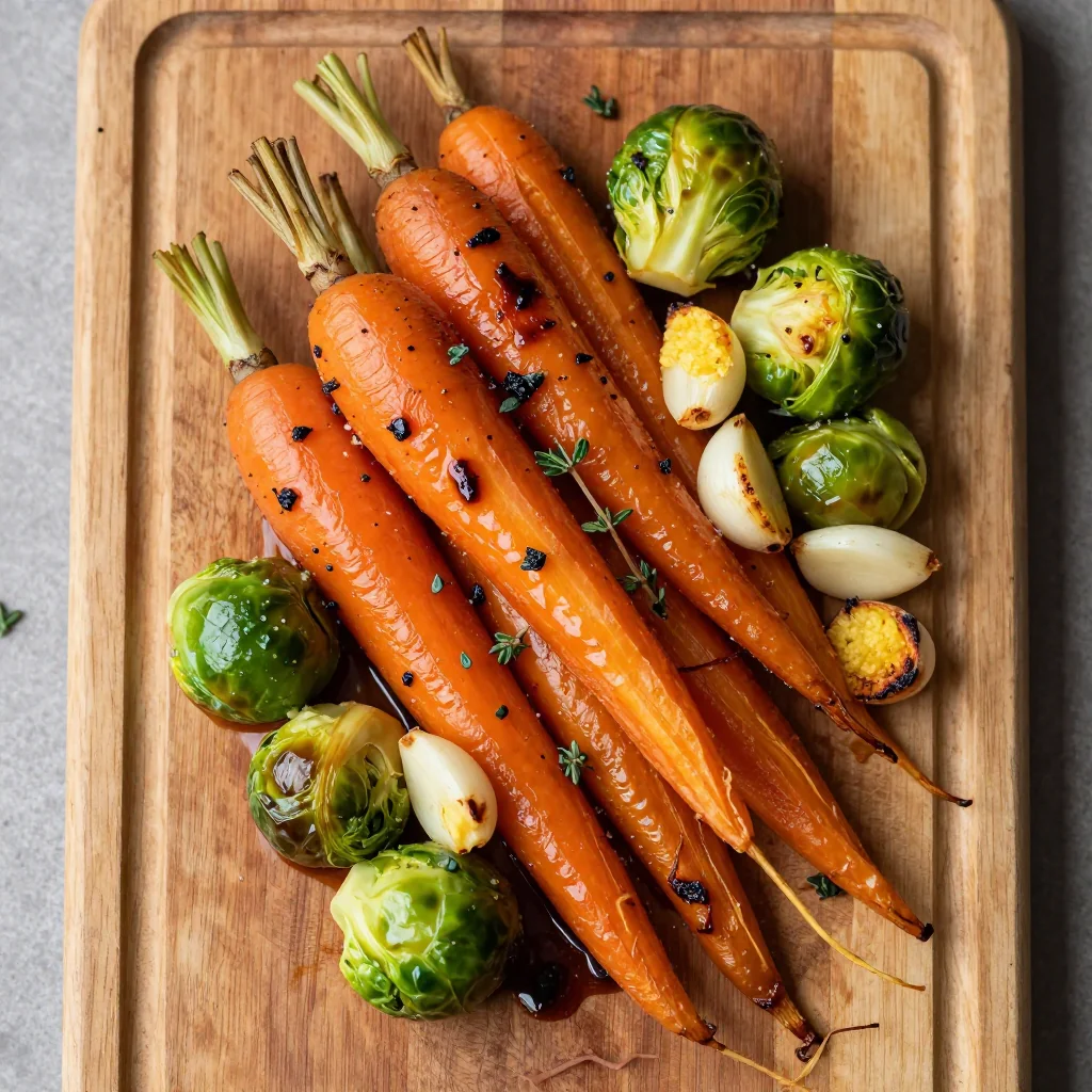 budgetfriendly roasted winter vegetables with garlic and balsamic glaze