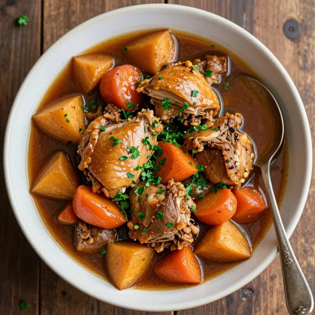 budgetfriendly slow cooker turkey and root vegetable stew for family dinners