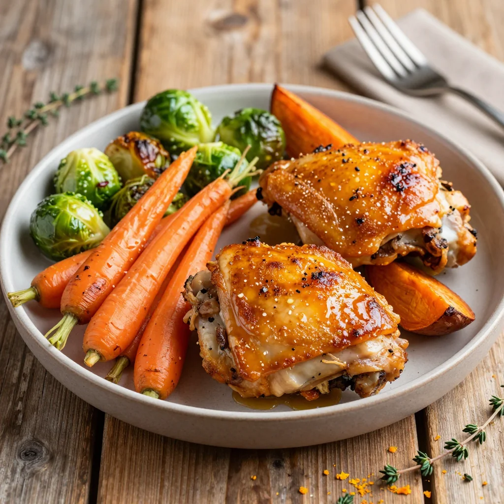citrus glazed chicken with roasted winter vegetables for family dinners