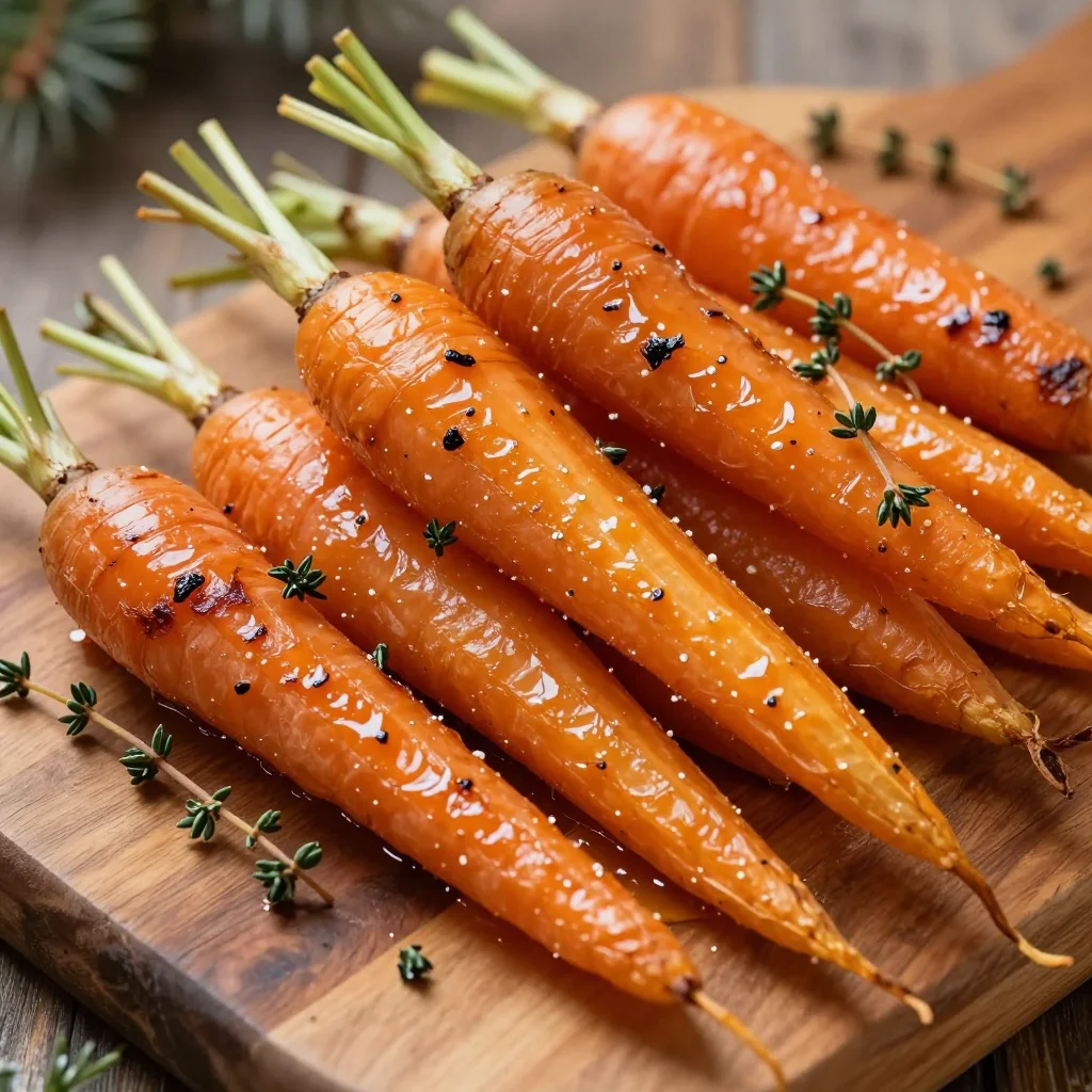 citrusglazed roasted carrots with fresh thyme for holiday meals