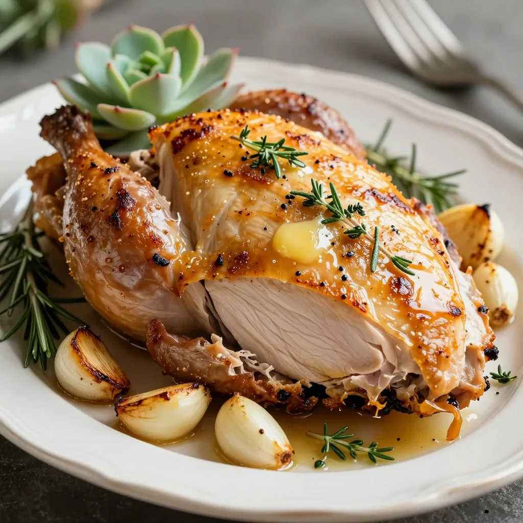classic herbroasted turkey breast with garlic for christmas family feasts