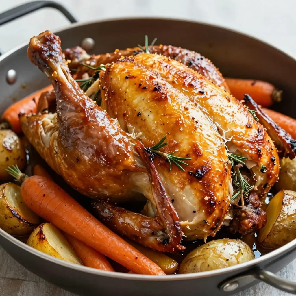 classic herbstuffed roast chicken with roasted root vegetables