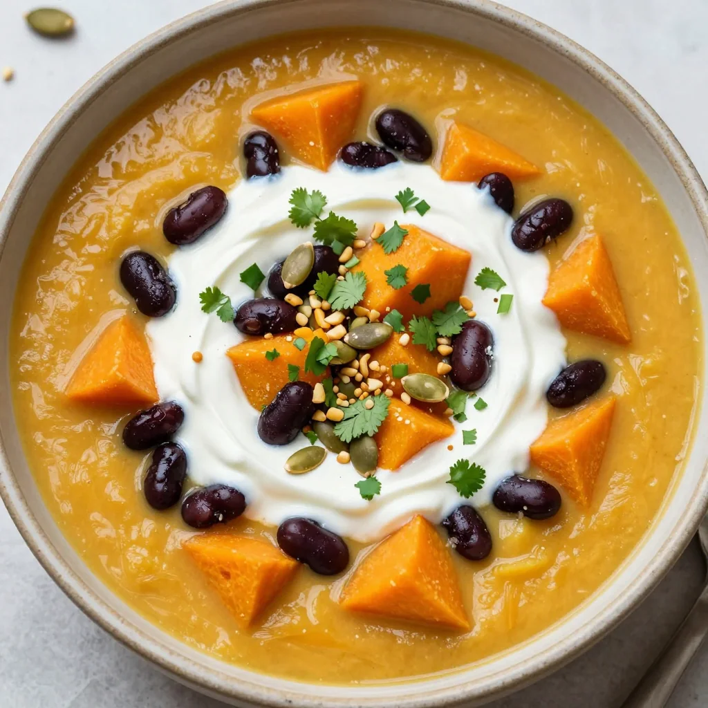 comforting sweet potato and black bean soup for winter evenings