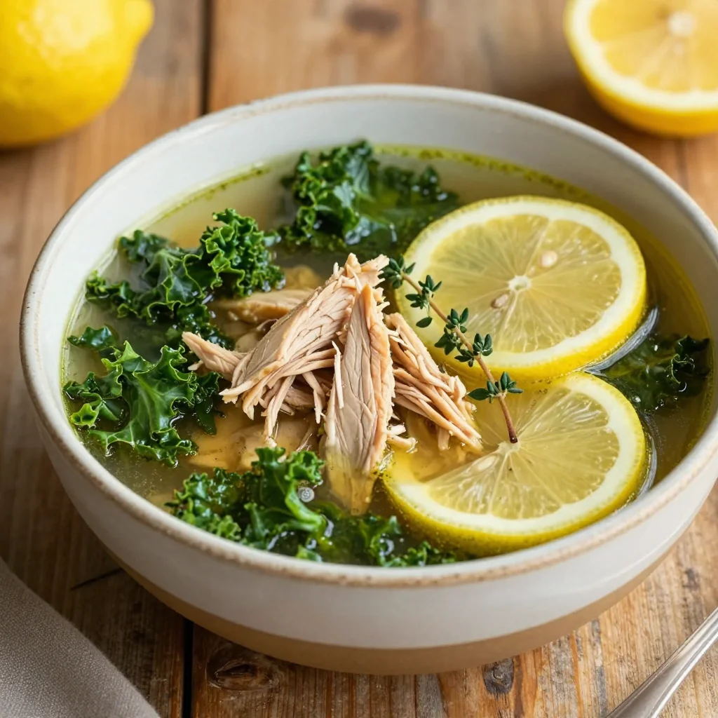 cozy onepot lemon and kale chicken soup for winter family meals