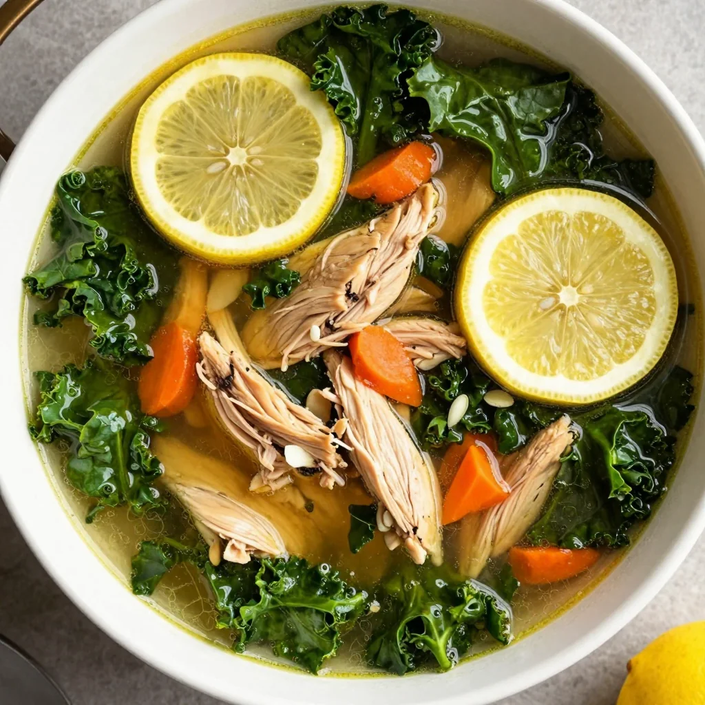 cozy onepot lemon and kale chicken soup for winter family meals