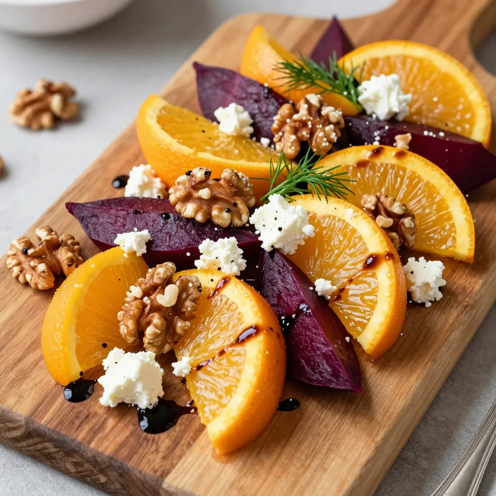 cozy roasted beet and orange salad with walnuts for january lunch