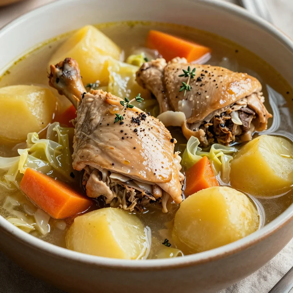 cozy slow cooker turkey stew with cabbage and potatoes