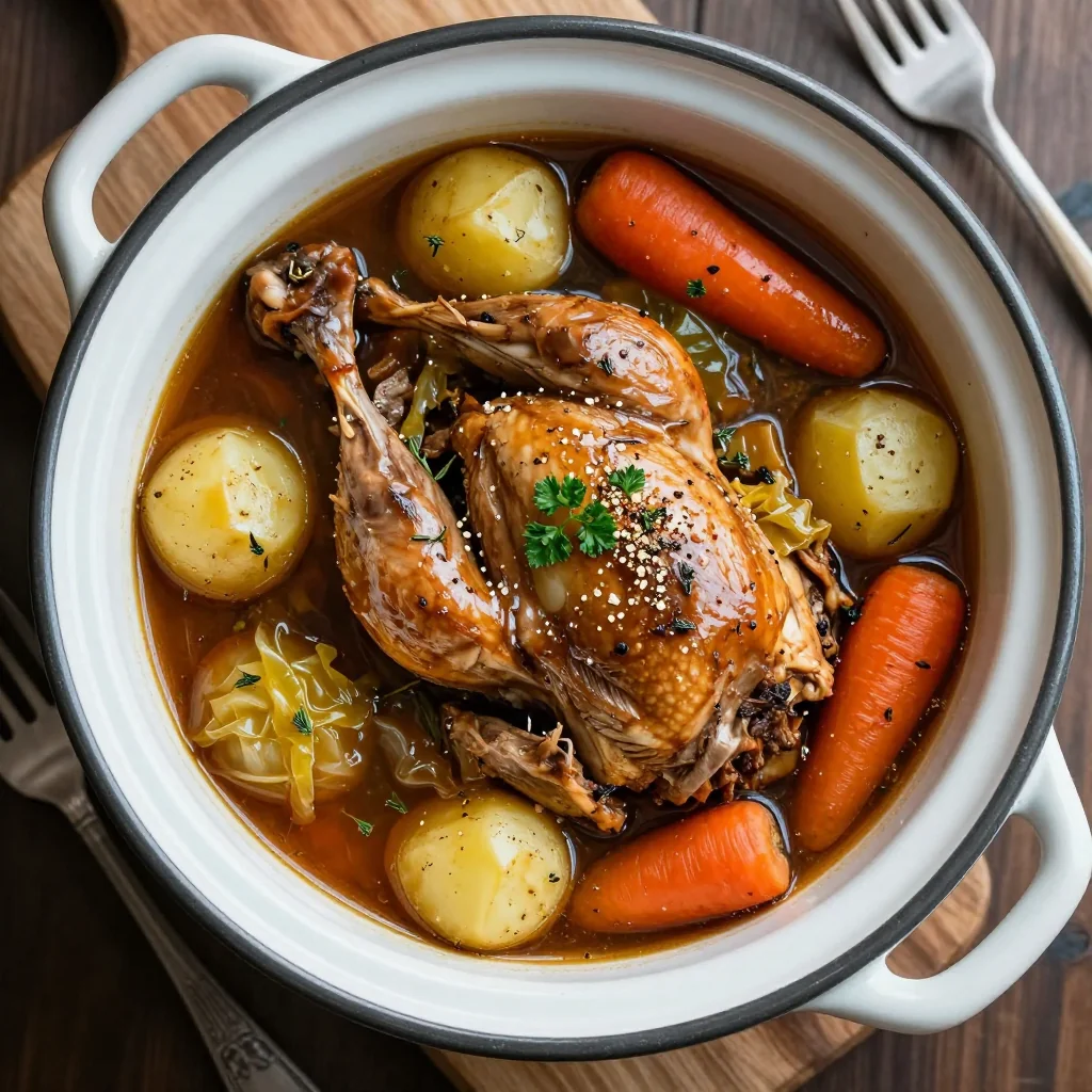 cozy slow cooker turkey stew with cabbage and potatoes