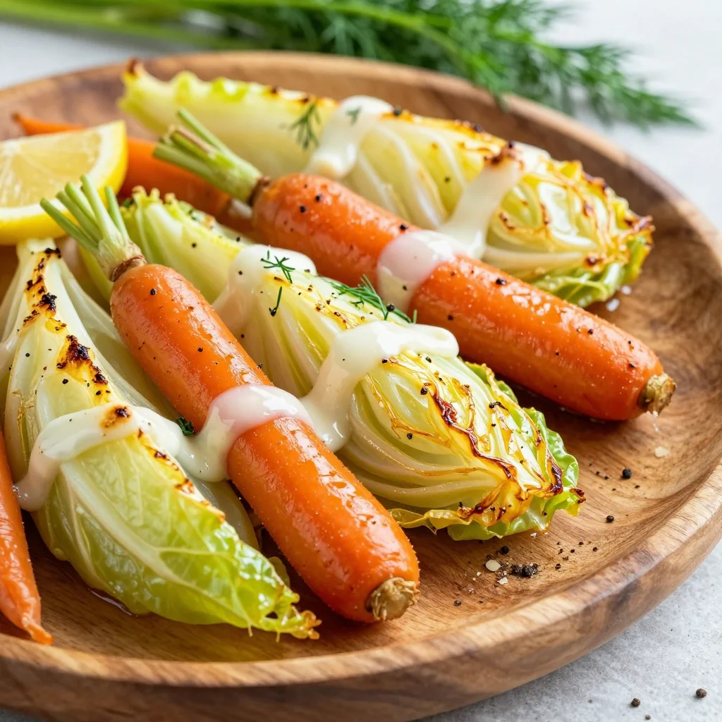 creamy lemon roasted cabbage and carrots for detox and clean eating family meals