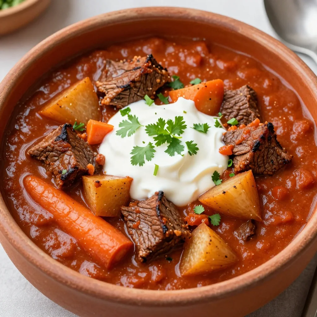 creamy slow cooker beef and root vegetable chili for family suppers