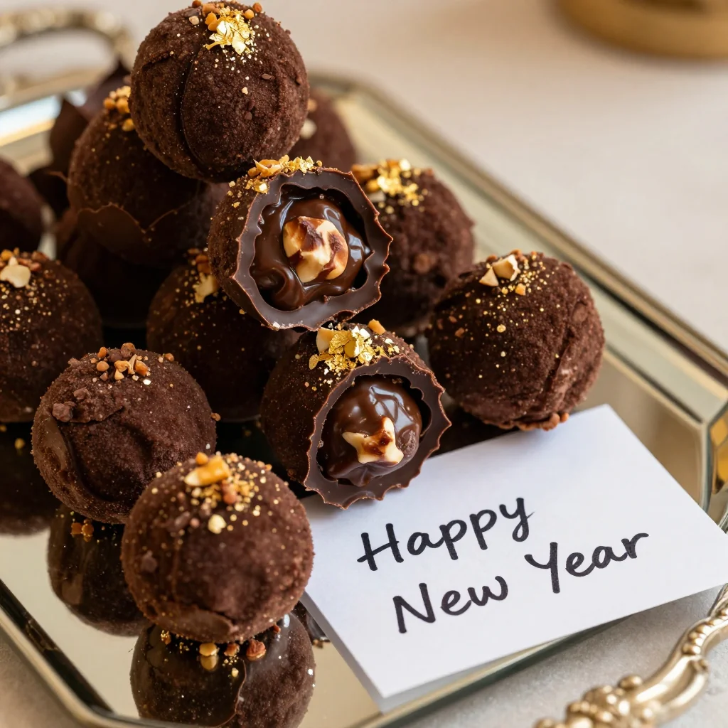 decadent chocolate hazelnut truffles for new years gift