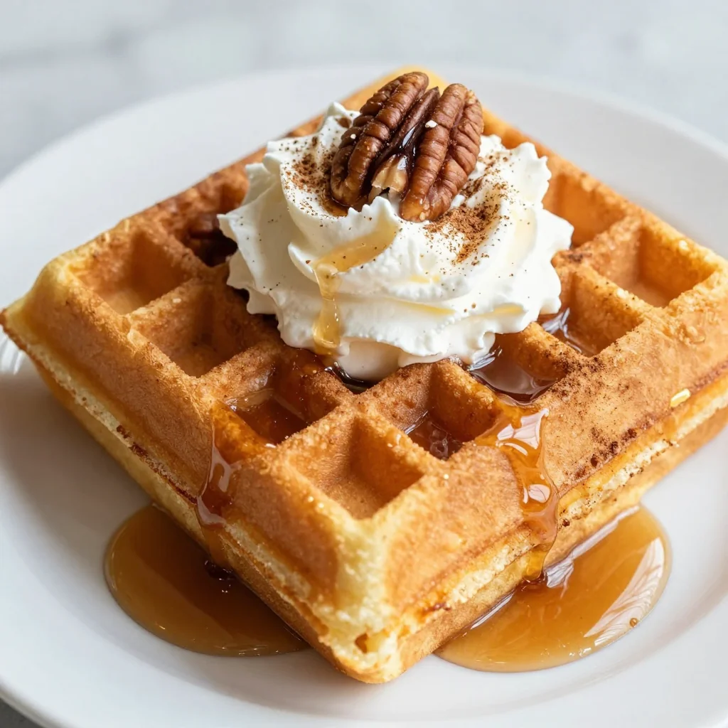 Fluffy Pumpkin Spice Waffles for a Holiday Breakfast