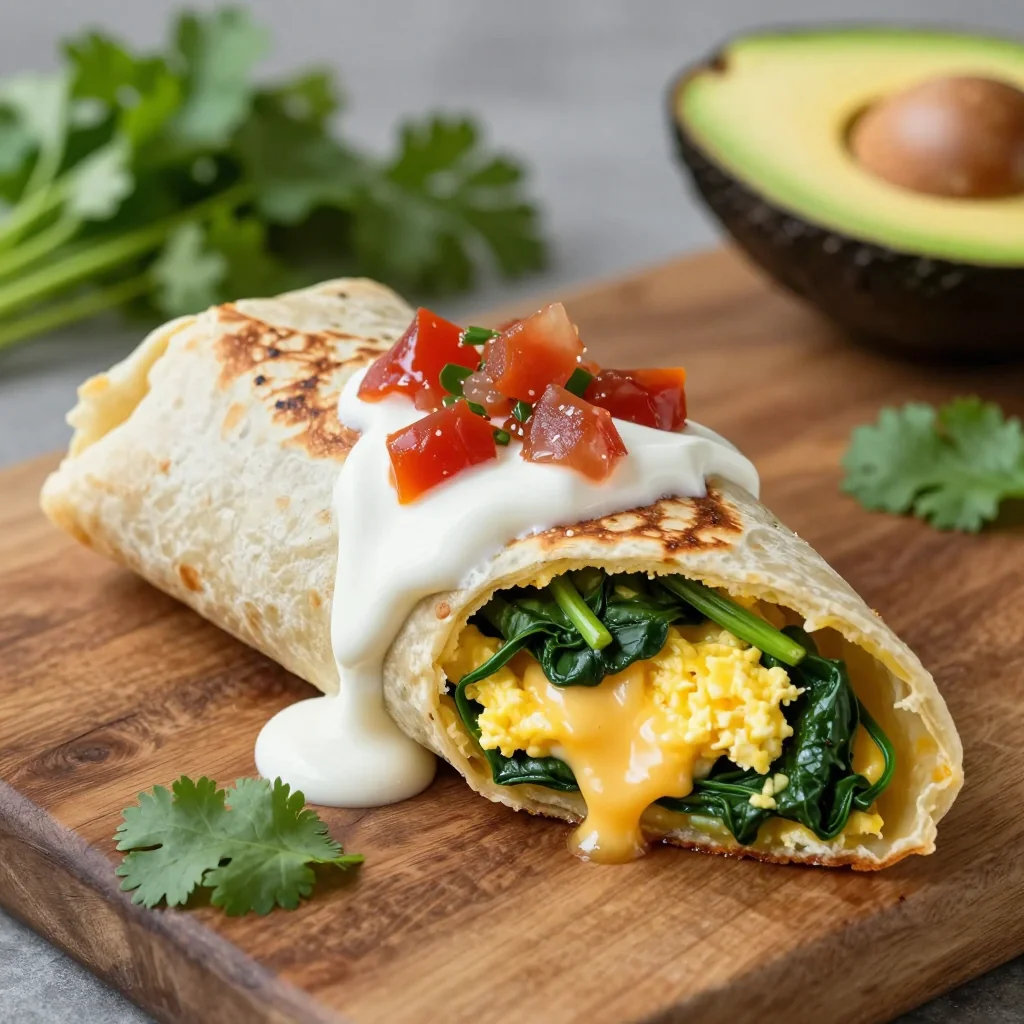 Freezer Friendly Breakfast Burritos With Egg And Spinach