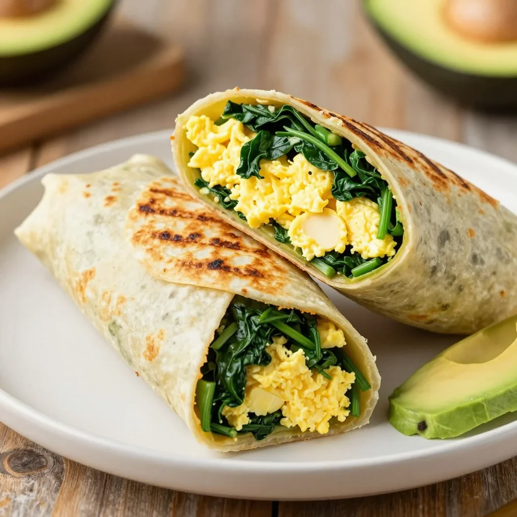 Freezer Friendly Breakfast Burritos With Egg And Spinach