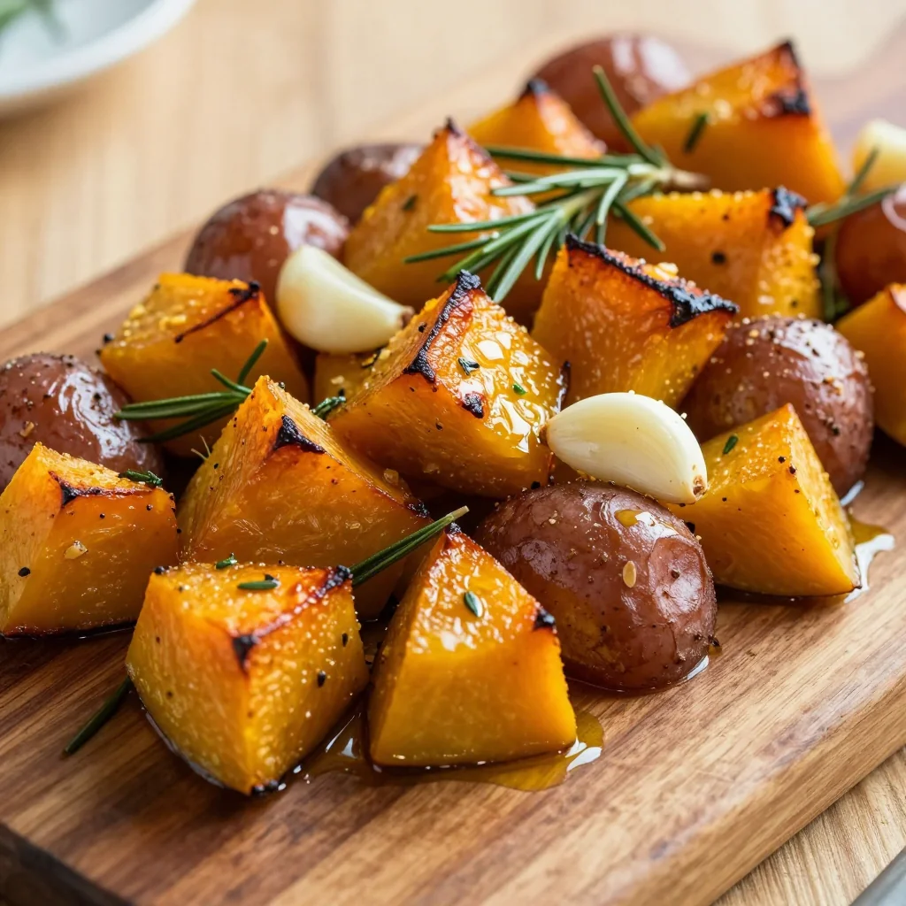 garlic roasted winter squash and potatoes for budgetfriendly dinners