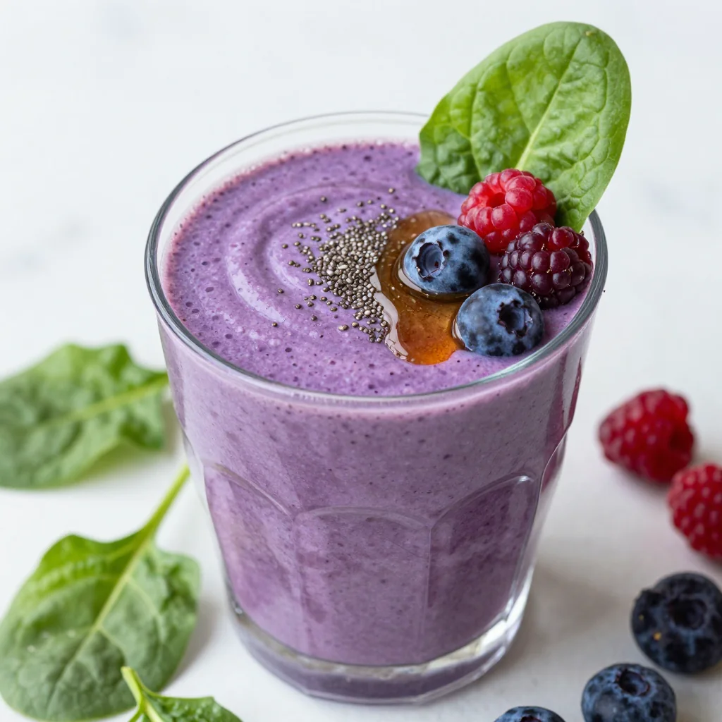 Glowing Berry and Spinach Detox Smoothie for Winter
