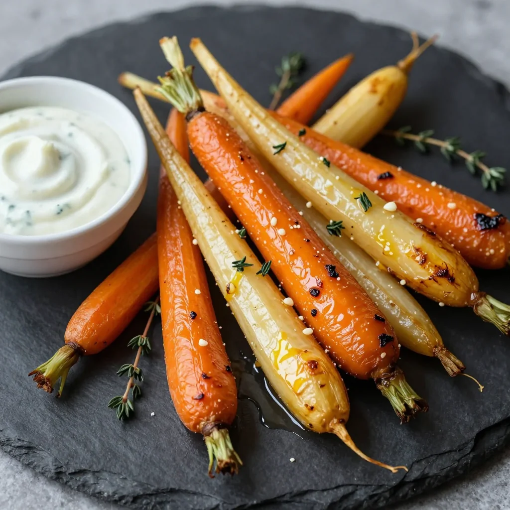 healthy lemon garlic roasted carrots and parsnips for whole30 meals