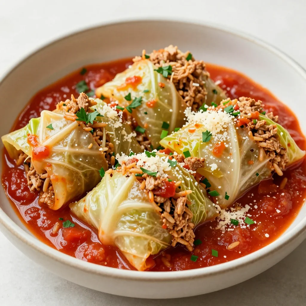 Healthy Slow Cooker Stuffed Cabbage Rolls