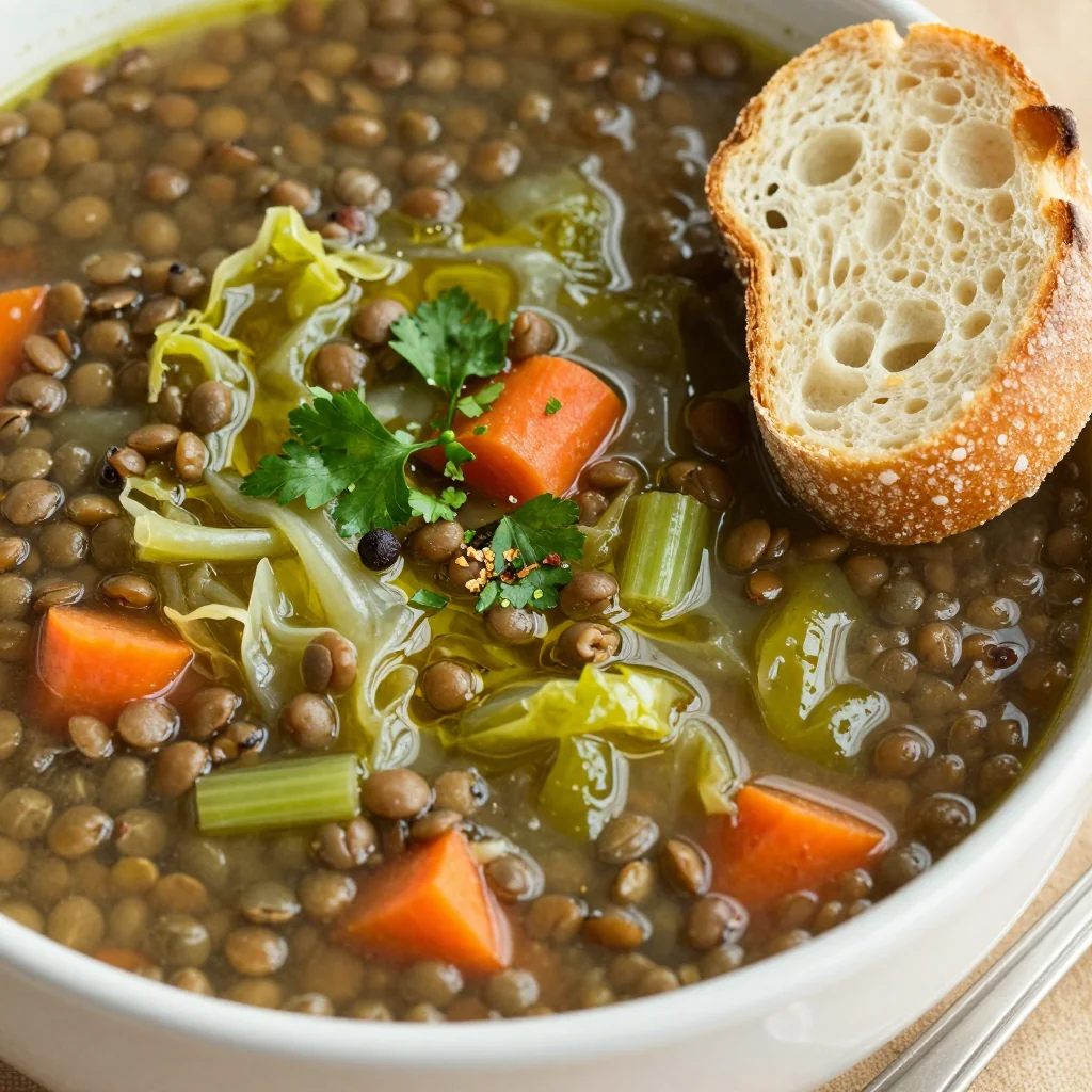 hearty onepot lentil and cabbage soup for healthy family nights