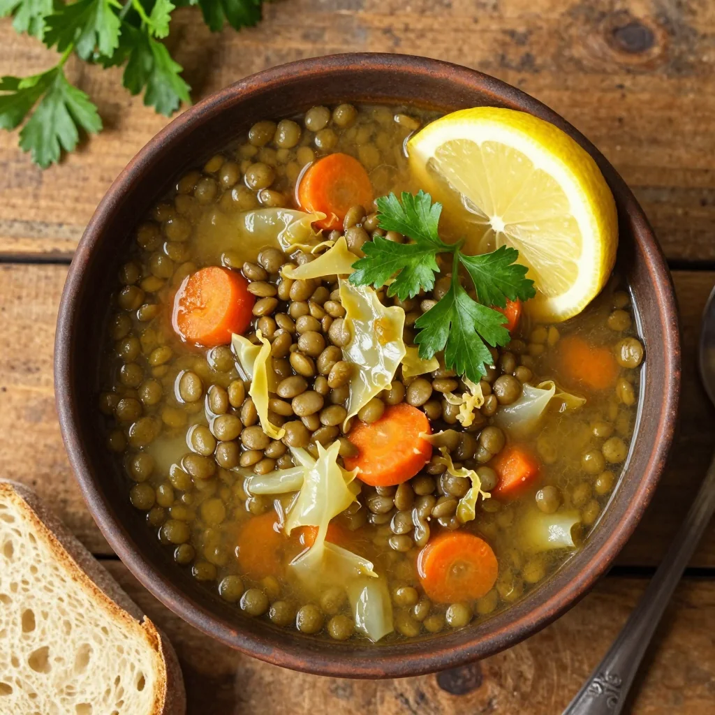 hearty onepot lentil and cabbage soup for healthy family nights