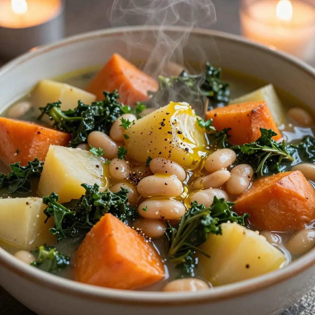 hearty onepot sweet potato potato and kale stew for winter nights
