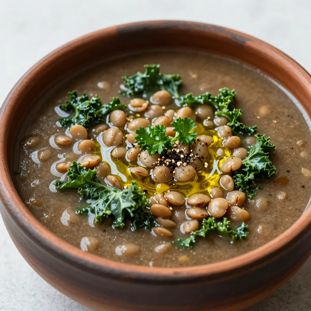 high protein lentil and kale stew for nutritious january family dinners