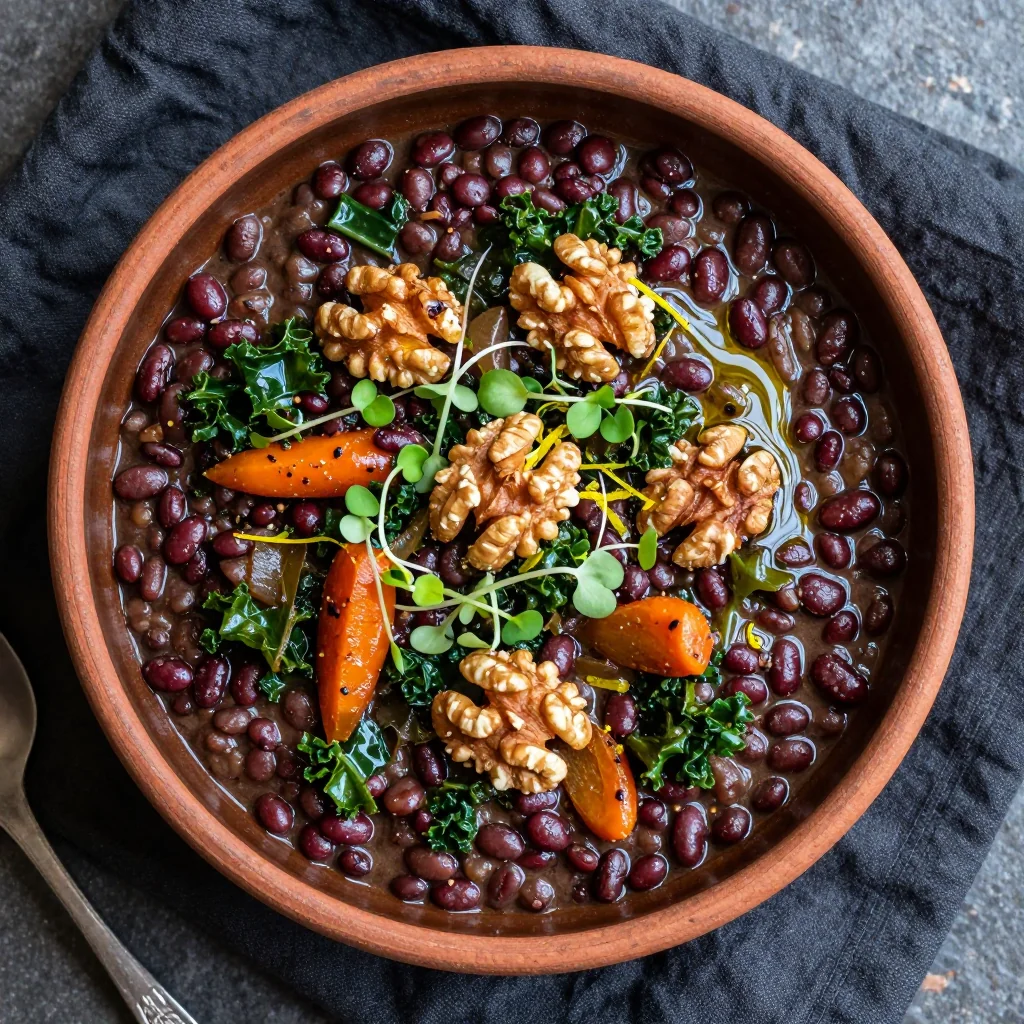 high protein lentil and kale stew for nutritious january family dinners