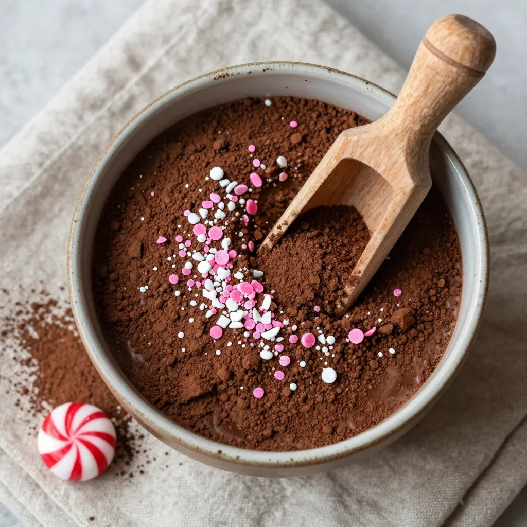 homemade hot cocoa mix with peppermint for cozy winter drinks