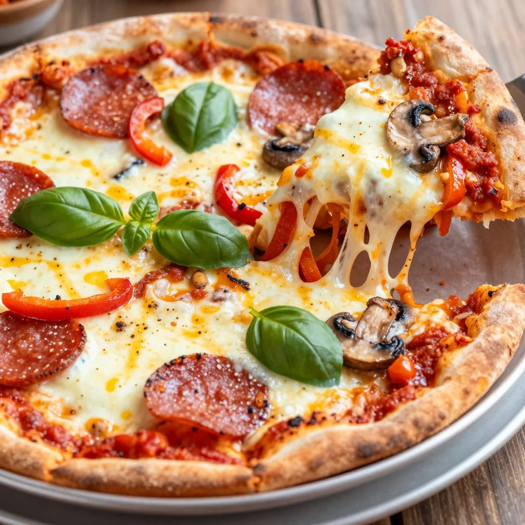 Keto Pizza Bowl with Pepperoni and Mozzarella Cheese
