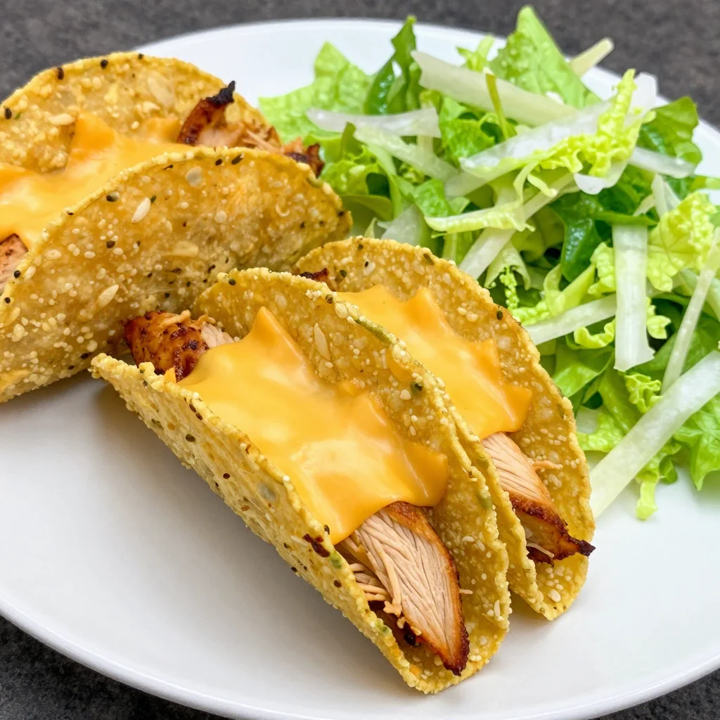 Kid-Friendly Baked Chicken Tacos with Shredded Lettuce