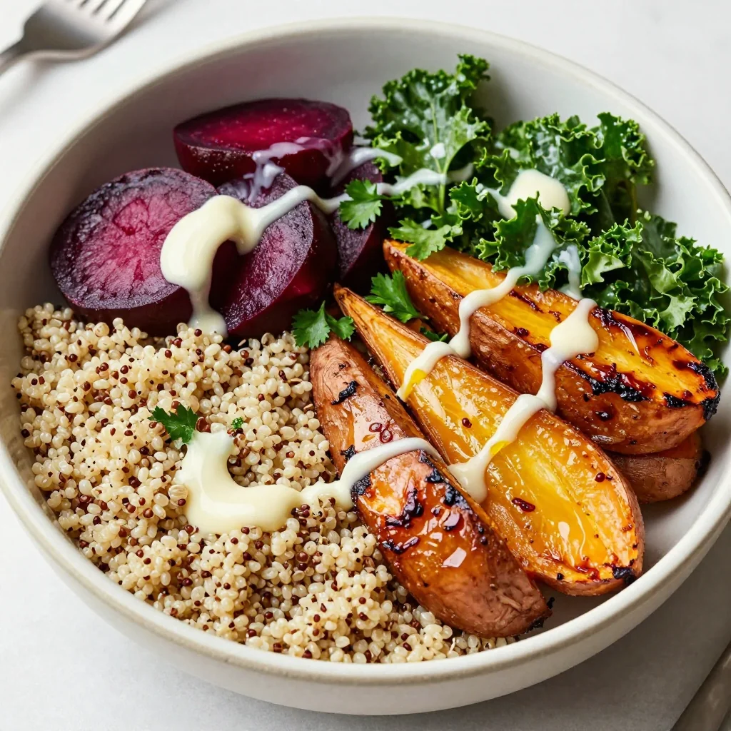 New Year Reset Quinoa Bowls with Roasted Root Vegetables