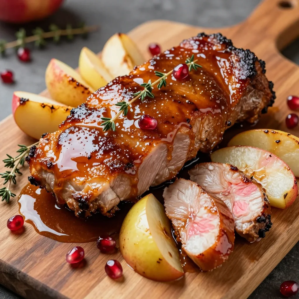 New Year’s Day Slow Cooker Glazed Pork with Apples