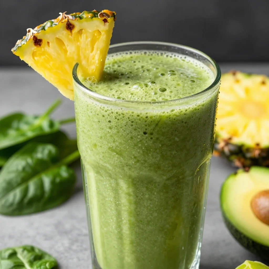 New Year's Day Tropical Green Smoothie for Energy