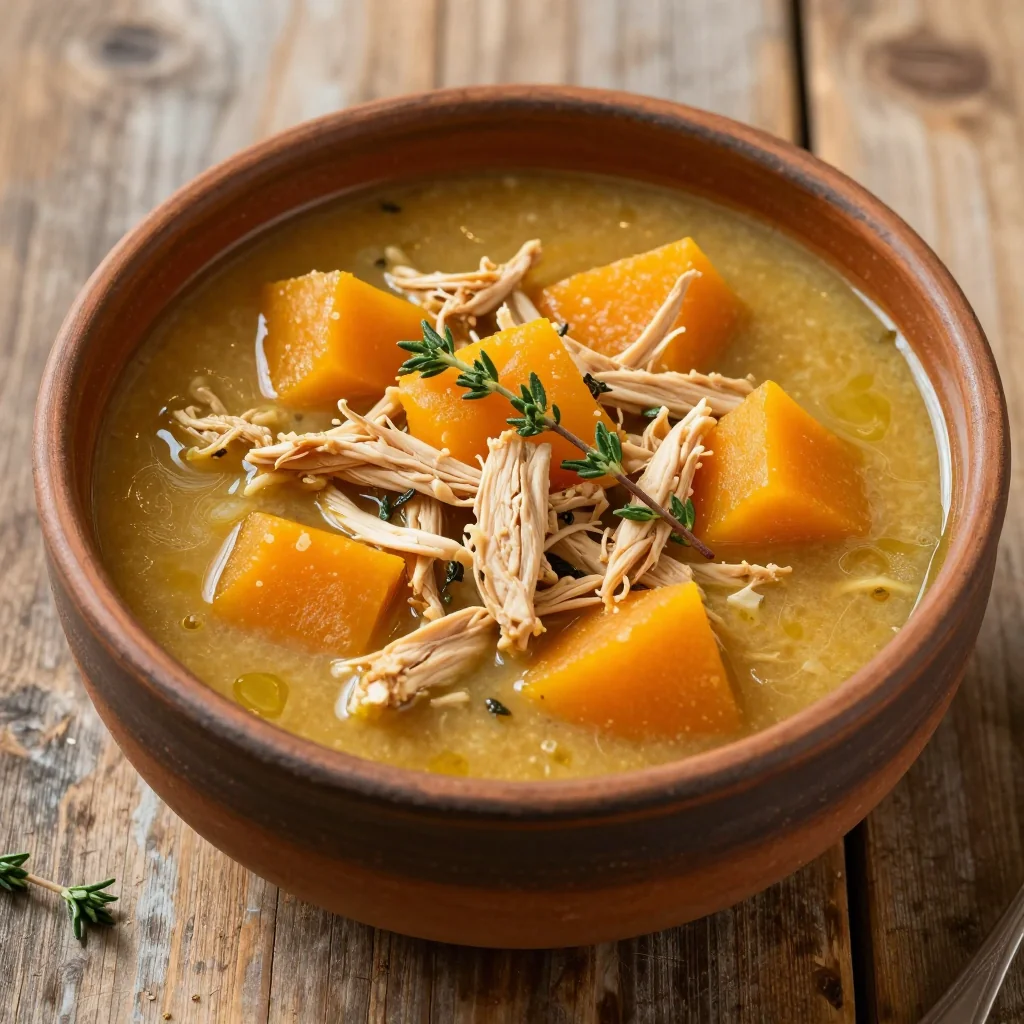 one pot chicken and winter squash soup for easy meal prep nights