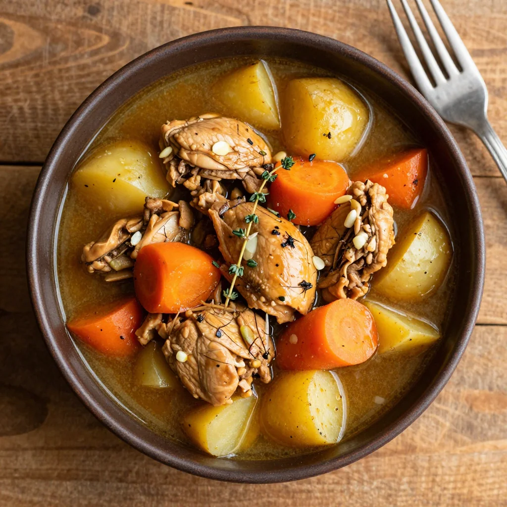 onepot garlic chicken and root vegetable stew for budget dinners