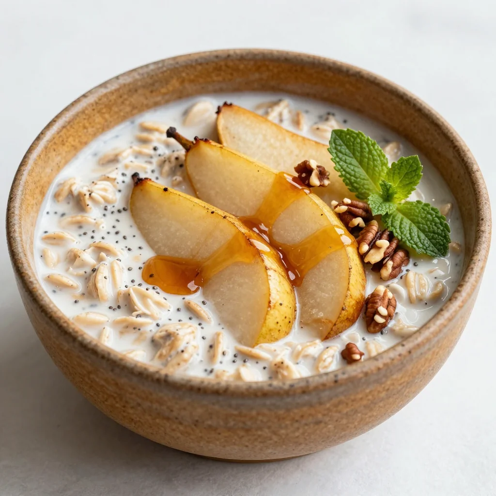 Overnight Steel Cut Oats With Spiced Pears Prep