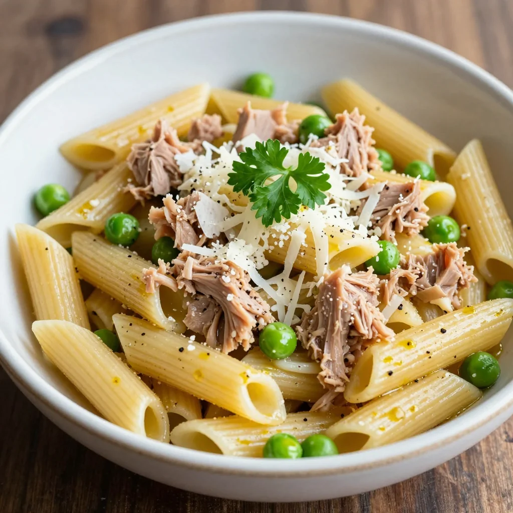 Pantry Clean-Out Pasta with Tuna and Peas