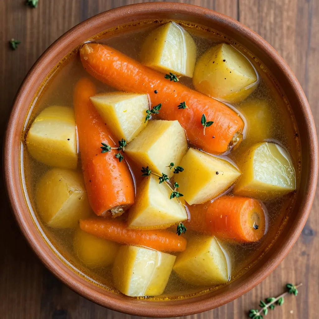 pantry cleanout winter vegetable soup with turnips and parsnips