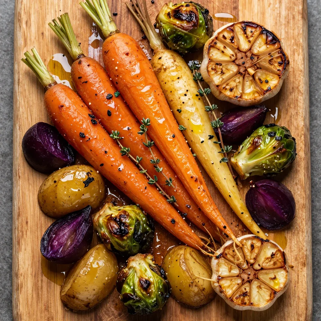 roasted garlic and herb winter vegetable medley for budget meals