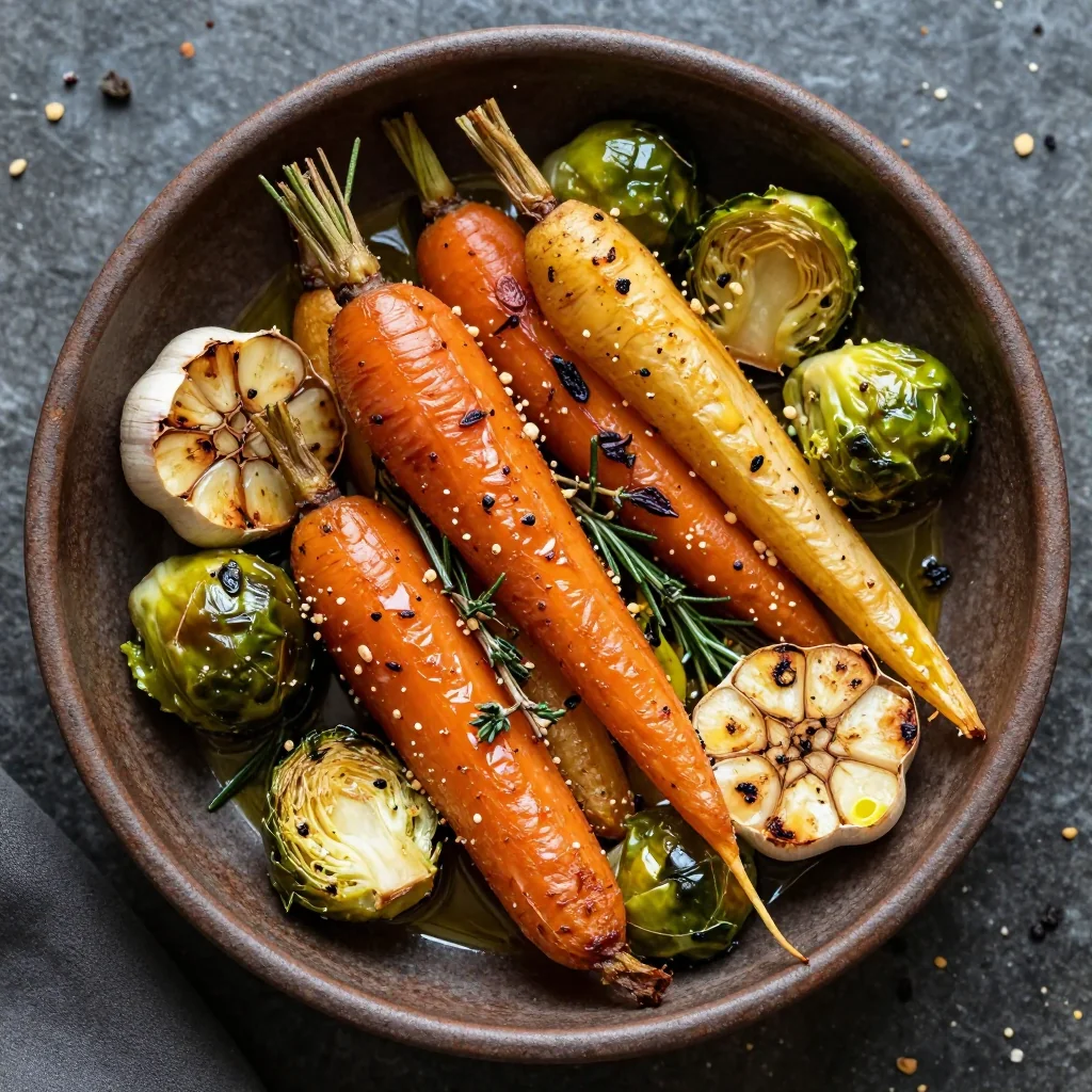 roasted garlic and herb winter vegetable medley for budget meals