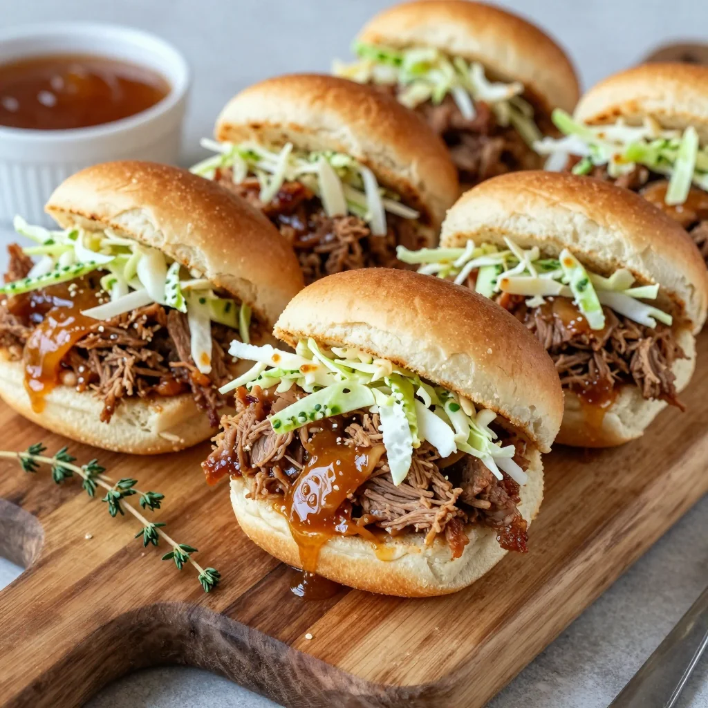 Slow Cooker Apple Cider Pulled Pork Sliders for Game Day