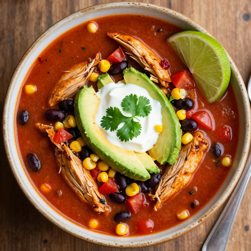 Slow Cooker Chicken and Taco Soup for Leftover Chicken