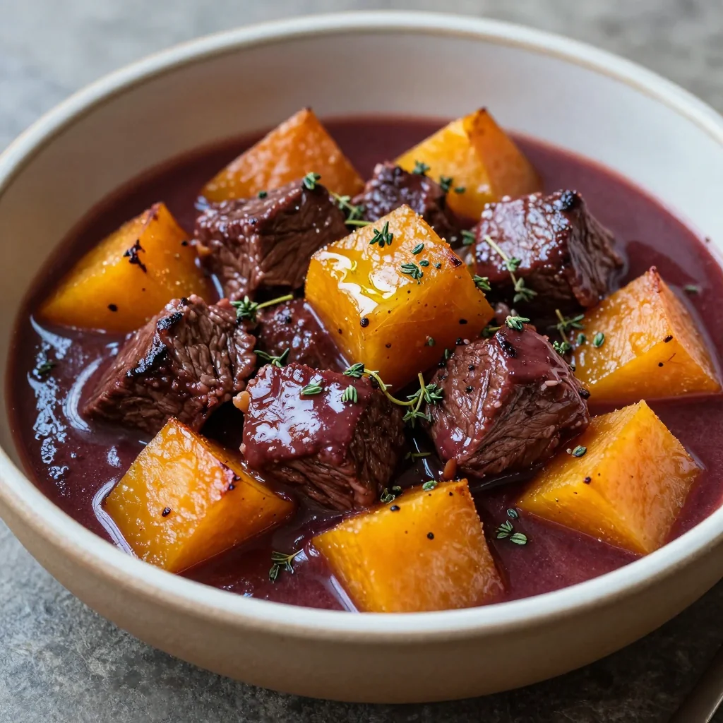slow cooker comfort food with beef and winter squash stew for january