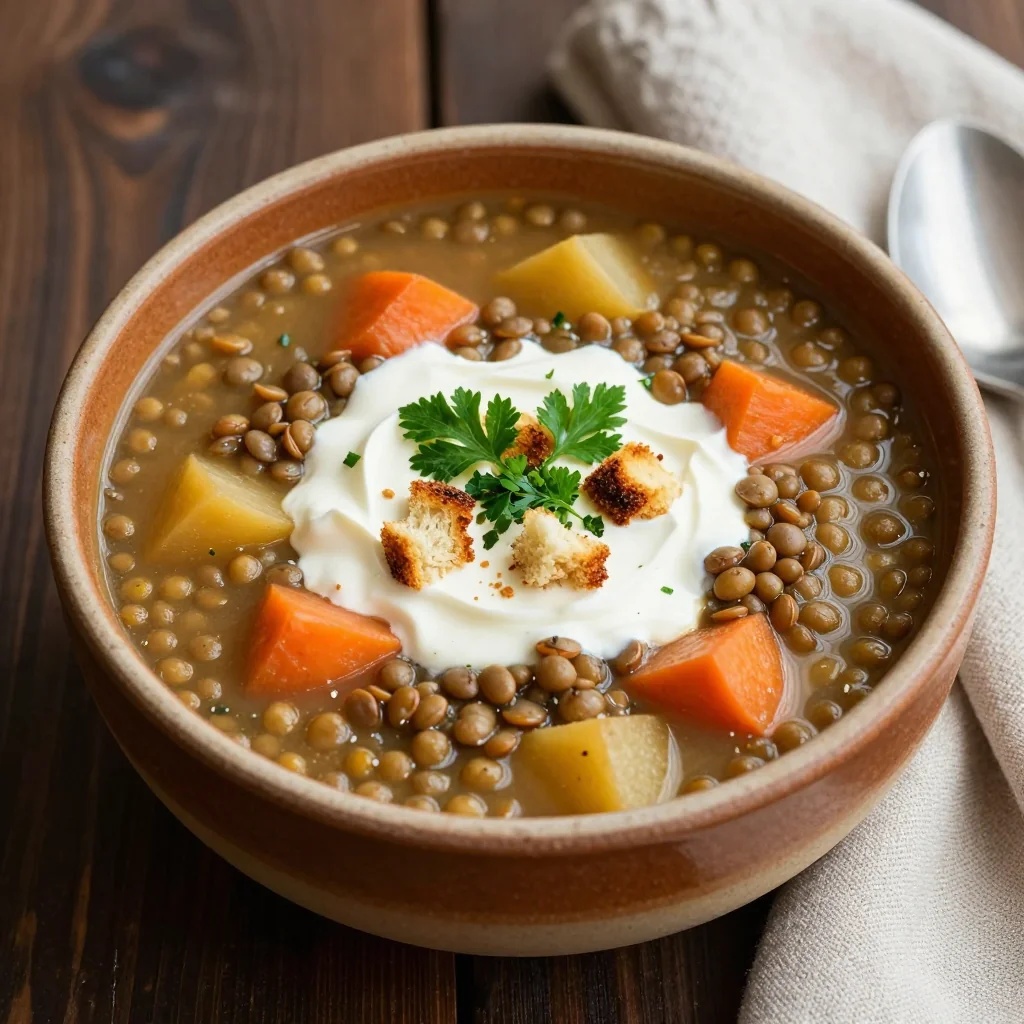 slow cooker lentil and root vegetable soup for cozy winter nights