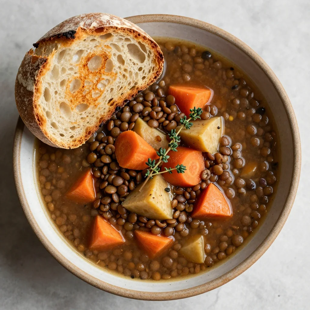 slow cooker lentil and root vegetable soup for cozy winter nights