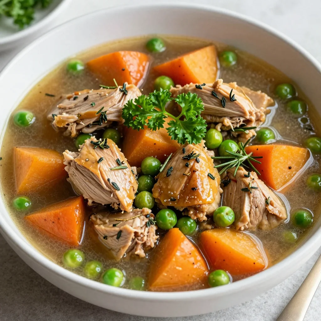 slow cooker turkey and sweet potato stew for family comfort meals