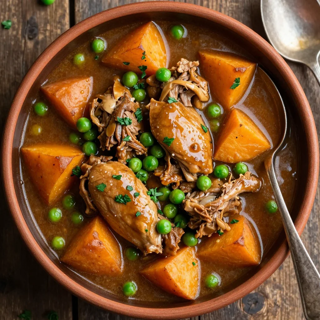 slow cooker turkey and sweet potato stew for family comfort meals