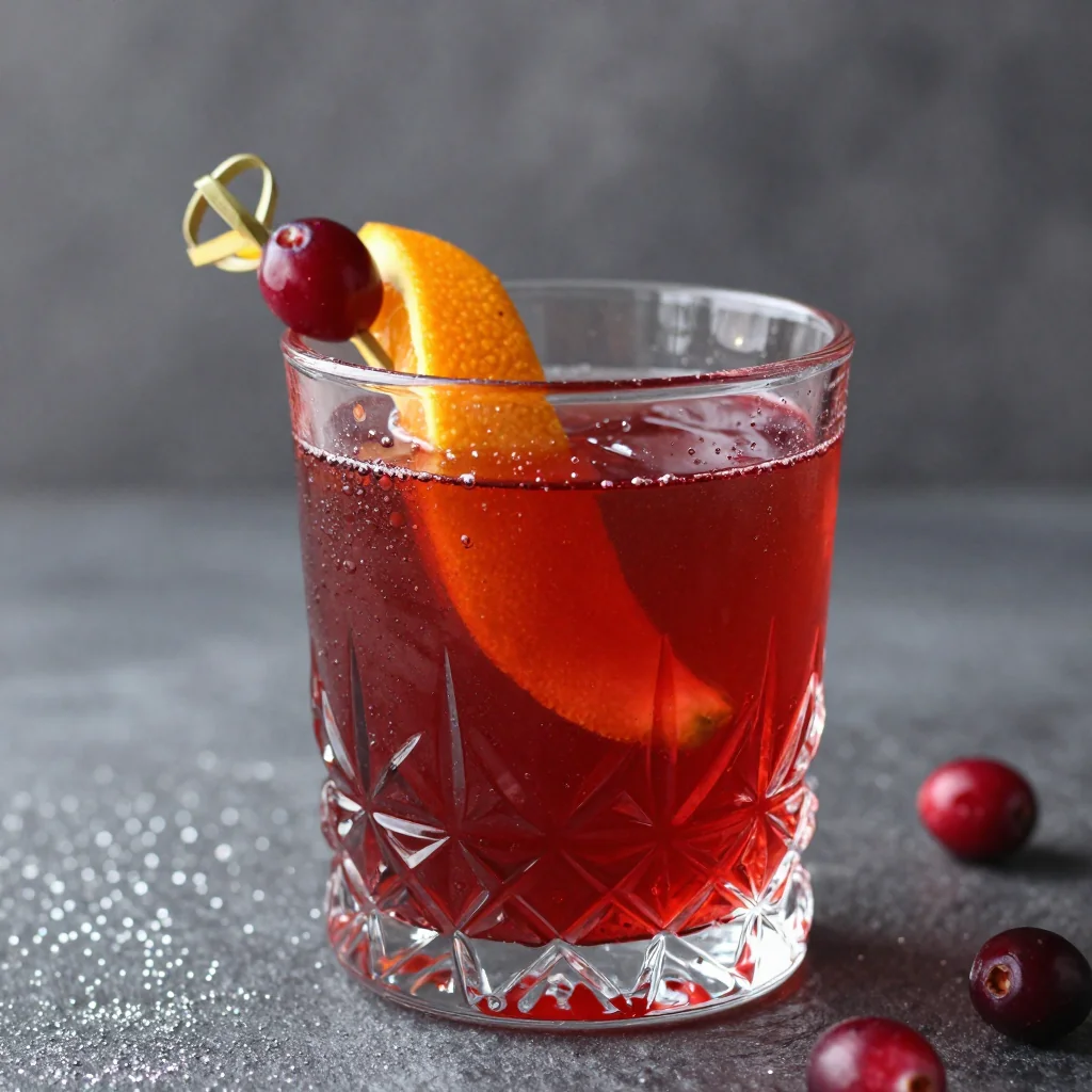 spiced orange and cranberry cocktail for new year's eve celebrations
