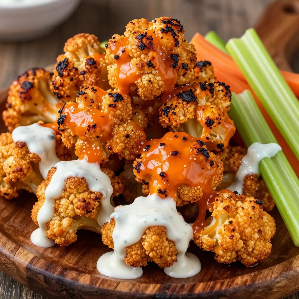 Spicy Buffalo Cauliflower Bites for NFL Playoff Watch Parties
