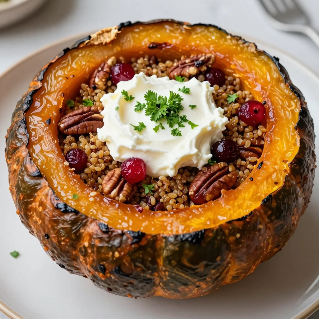 stuffed acorn squash with quinoa and cranberries for winter meals